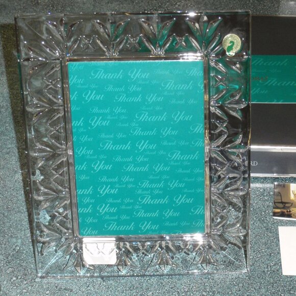 WATERFORD CRYSTAL Thank You Picture Photo Frame 5"x7" #114989 - CHRISTMAS GIFT! - Picture 1 of 7
